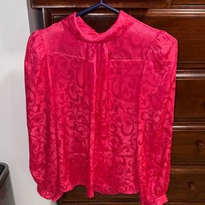 Elegant Red Patterned Women's Top
